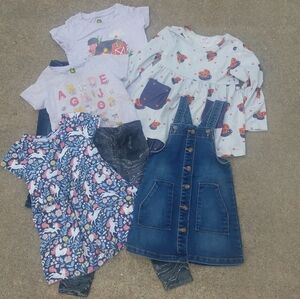 Kids' Denim Dress and T-Shirt Set